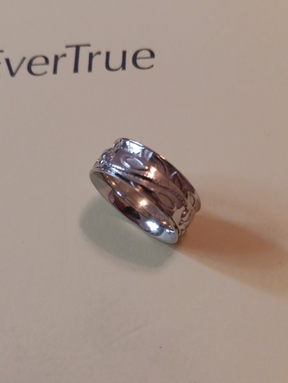 D'Joy Sterling Silver Floral Spinner Ring 4.90 Grams